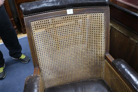 A Victorian mahogany bergere armchair